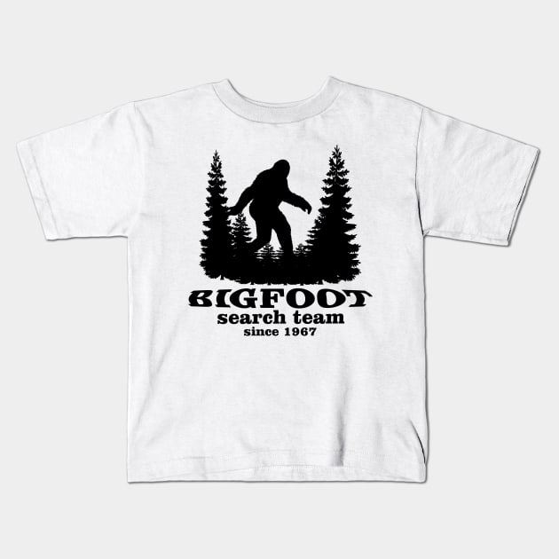 Bigfoot Search Team and Sasquatch T Shirts Kids T-Shirt by DHdesignerPublic